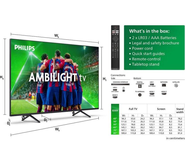 PHILIPS Ambilight 65PUS8309/12 65" Smart 4K Ultra HD HDR LED TV