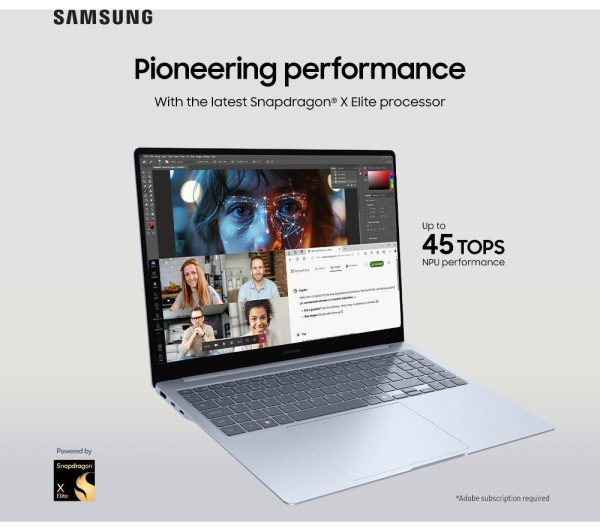 SAMSUNG Galaxy Book4 Edge 16" Laptop, Copilot+ PC - Snapdragon X Elite, 512 GB SSD, Sapphire Blue
