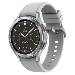 Samsung Galaxy Watch4 Classic Bluetooth Silver 46MM Light Grey Silicone Strap