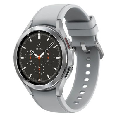 Samsung Galaxy Watch4 Classic Bluetooth Silver 46MM Light Grey Silicone Strap