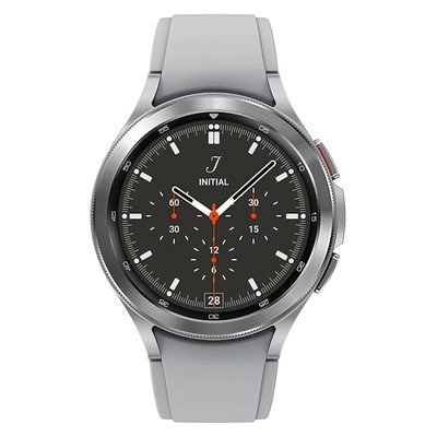 Samsung Galaxy Watch4 Classic Bluetooth Silver 46MM Light Grey Silicone Strap
