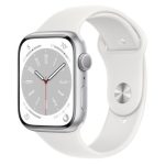 Apple Watch Series 8 GPS Silver Aluminium 41MM White Sport Band