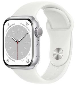 Apple Watch Series 8 GPS Silver Aluminium 45MM White Sport Band