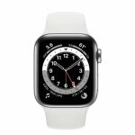 Apple Watch Series 6 GPS + Cellular Silver SS 44MM White Sport Band