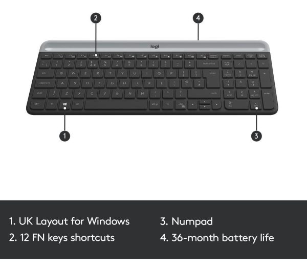 LOGITECH MK470 Wireless Keyboard and Mouse Set - Graphite