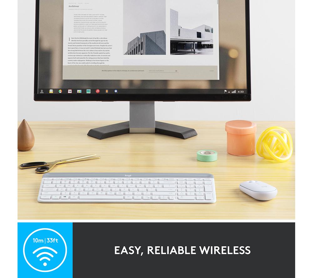 LOGITECH MK470 Wireless Keyboard and Mouse Set - Off-White