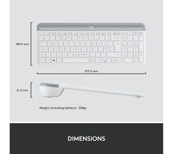 LOGITECH MK470 Wireless Keyboard and Mouse Set - Off-White