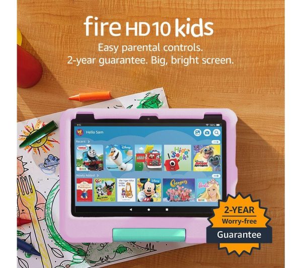 AMAZON Fire HD10 Kids 10.1” (ages 3-7) Tablet (2023) – 32 GB, Pink