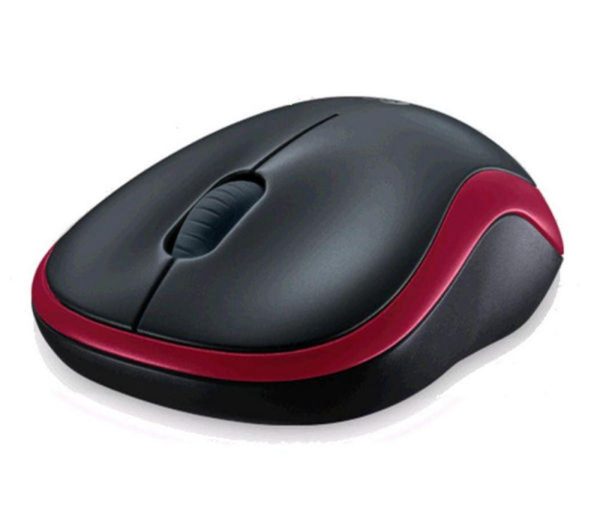 LOGITECH M185 Wireless Optical Mouse - Black & Red