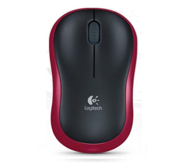 LOGITECH M185 Wireless Optical Mouse - Black & Red
