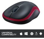LOGITECH M185 Wireless Optical Mouse - Black & Red