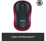 LOGITECH M185 Wireless Optical Mouse - Black & Red