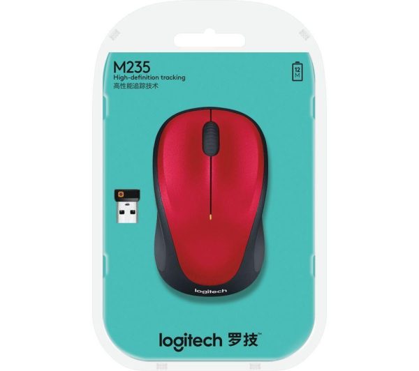 LOGITECH M235 Wireless Optical Mouse - Red