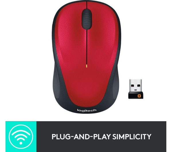 LOGITECH M235 Wireless Optical Mouse - Red