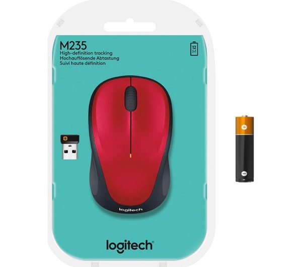 LOGITECH M235 Wireless Optical Mouse - Red