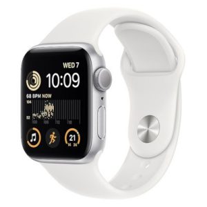 Apple Watch SE (2022) GPS Silver Aluminium 44MM White Sport Band