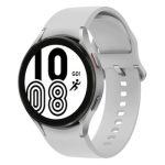 Samsung Galaxy Watch4 Bluetooth Silver 44MM Light Grey Silicone Strap