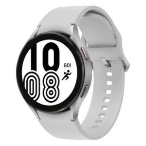 Samsung Galaxy Watch4 Bluetooth Silver 44MM Light Grey Silicone Strap