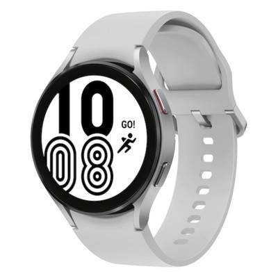Samsung Galaxy Watch4 Bluetooth Silver 44MM Light Grey Silicone Strap