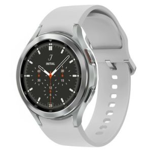 Samsung Galaxy Watch4 Classic Bluetooth Silver 46MM Light Grey Silicone Strap