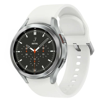 Samsung Galaxy Watch4 Classic Bluetooth Silver 42MM White Silicone Strap