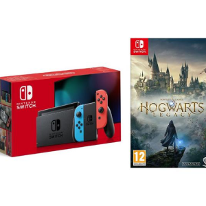 NINTENDO Switch (Neon Red and Blue) & Hogwarts Legacy Bundle