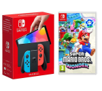 NINTENDO Switch OLED (Neon Red & Blue) & Super Mario Bros. Wonder Bundle