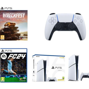 SONY PlayStation 5 Model Group - Slim, Wreckfest, EA Sports FC 24 & DualSense Controller Bundle