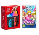 NINTENDO Switch OLED (Neon Red & Blue) & Princess Peach: Showtime Bundle