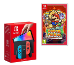 NINTENDO Switch OLED & Paper Mario: The Thousand-Year Door Bundle - Neon Red & Blue