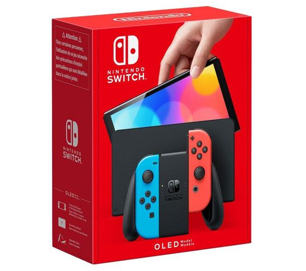 NINTENDO Switch OLED & Paper Mario: The Thousand-Year Door Bundle - Neon Red & Blue