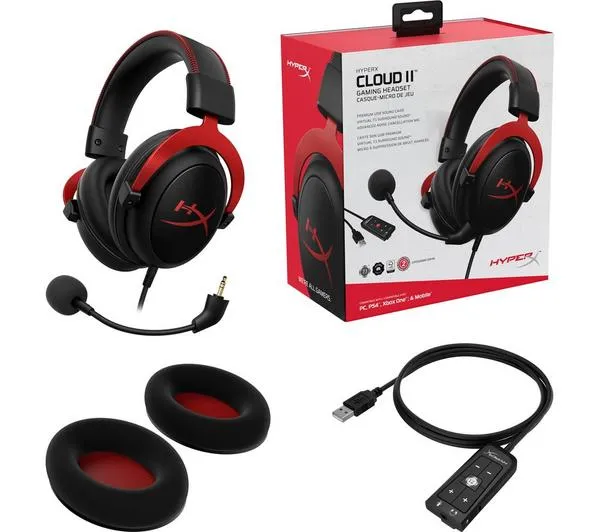 HYPERX Cloud II Pro 7.1 Gaming Headset - Black & Red