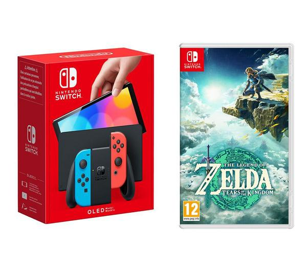 NINTENDO Switch OLED (Red & Blue) & The Legend of Zelda: Tears of the Kingdom Bundle