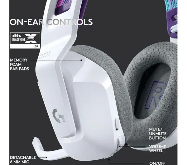 LOGITECH G733 LIGHTSPEED Wireless Gaming Headset - White