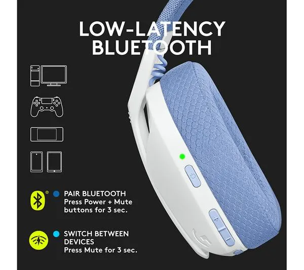 LOGITECH G435 Wireless Gaming Headset - White