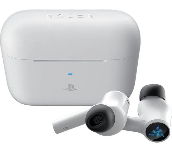 RAZER Hammerhead HyperSpeed Wireless Noise-Cancelling Gaming Earbuds - PlayStation Licensed, White