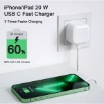 Original Apple 20W PD PLUG & C to LIGHTENING CABLE 1M, FAST CHARGER